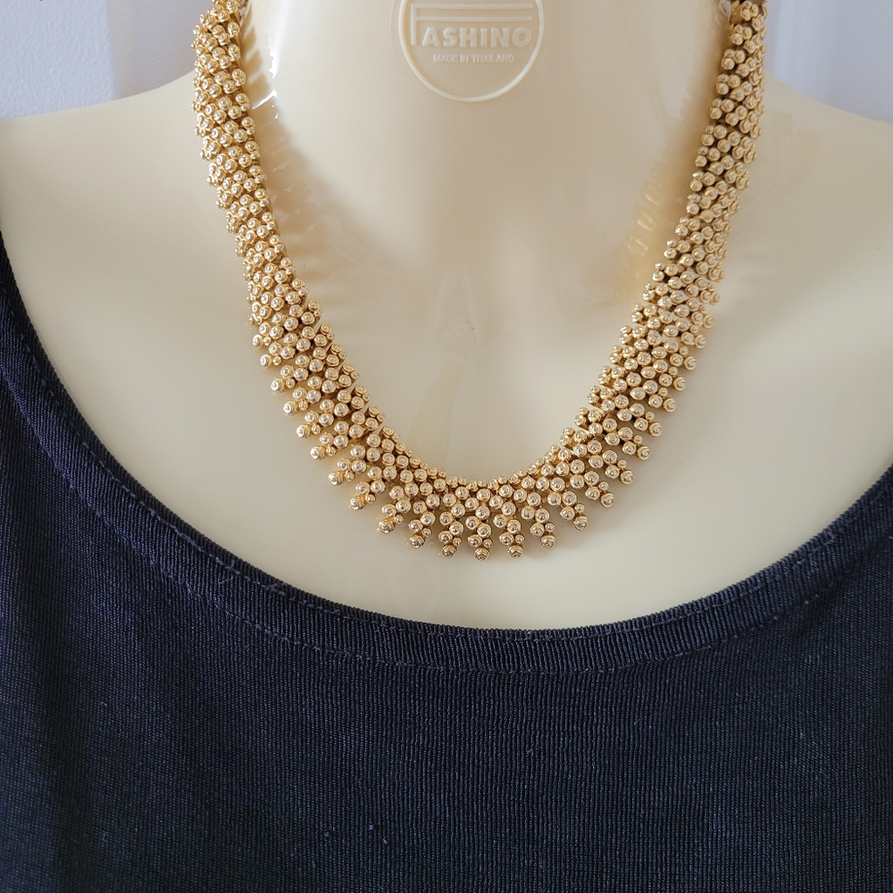 Champagne bead choker Vintage necklace